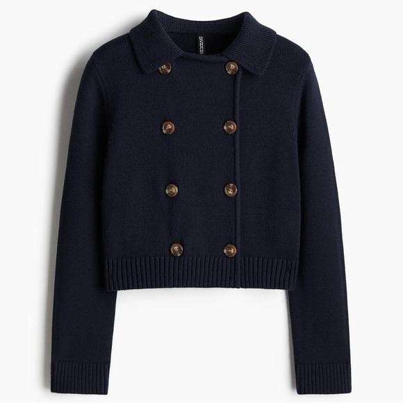 H&M Sweaters - H&M Fine-Knit Double-Breasted Cardigan